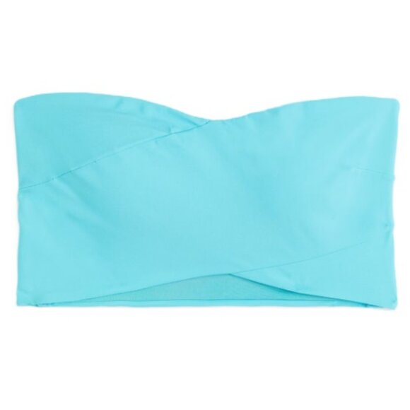 🔥2/$15🔥NWT - H&M Padded Bandeau Bikini Top, Turquoise – Size 10 - Picture 1 of 11